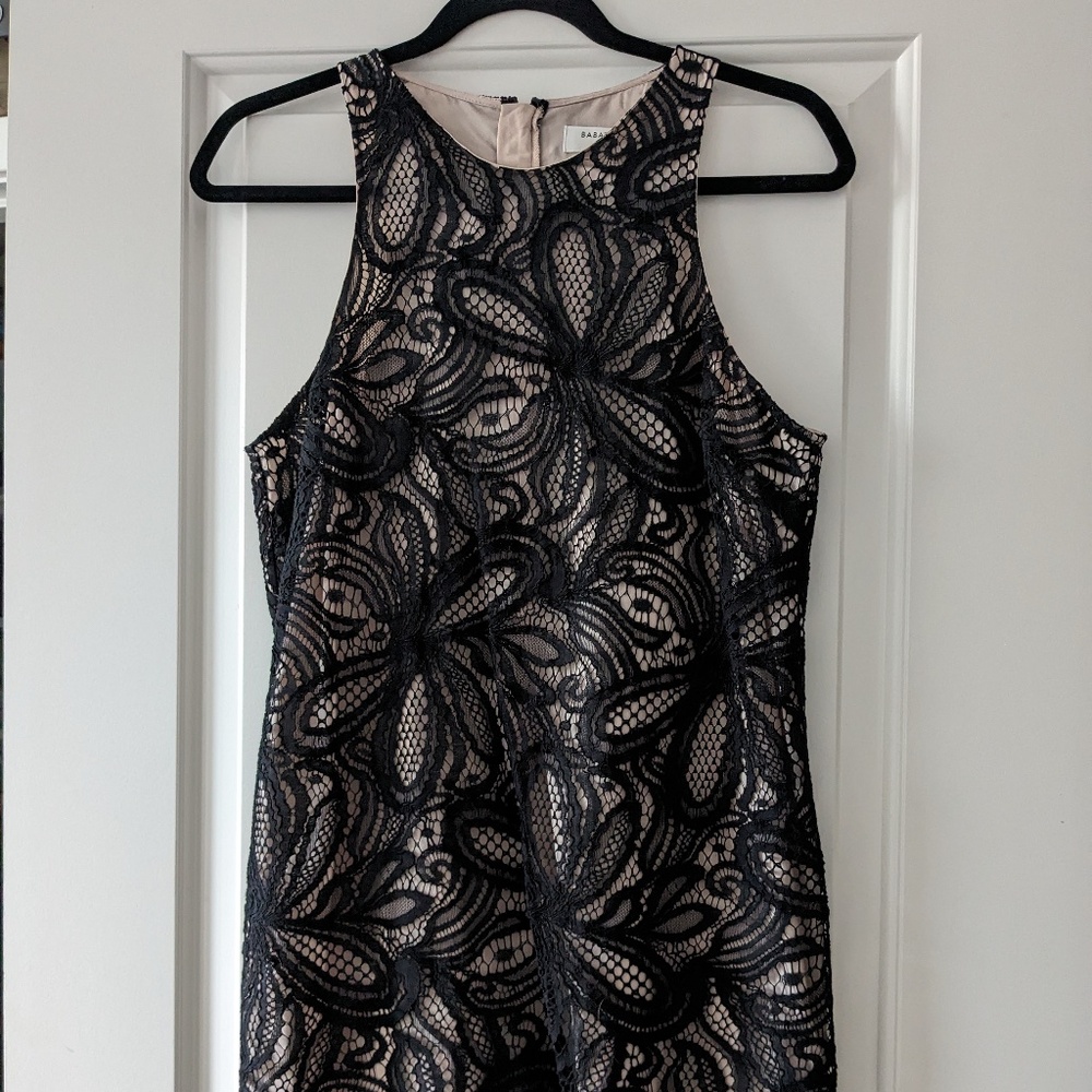 Aritzia/Babaton Mini embroidered black dress